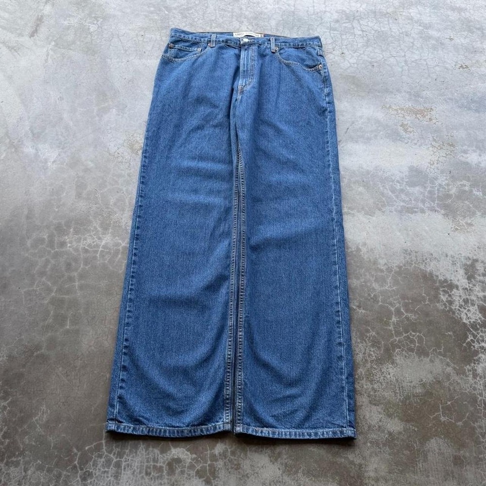 Vintage 2000's Levi's 569 loose fit baggy wide leg denim jeans dark wash 36x34